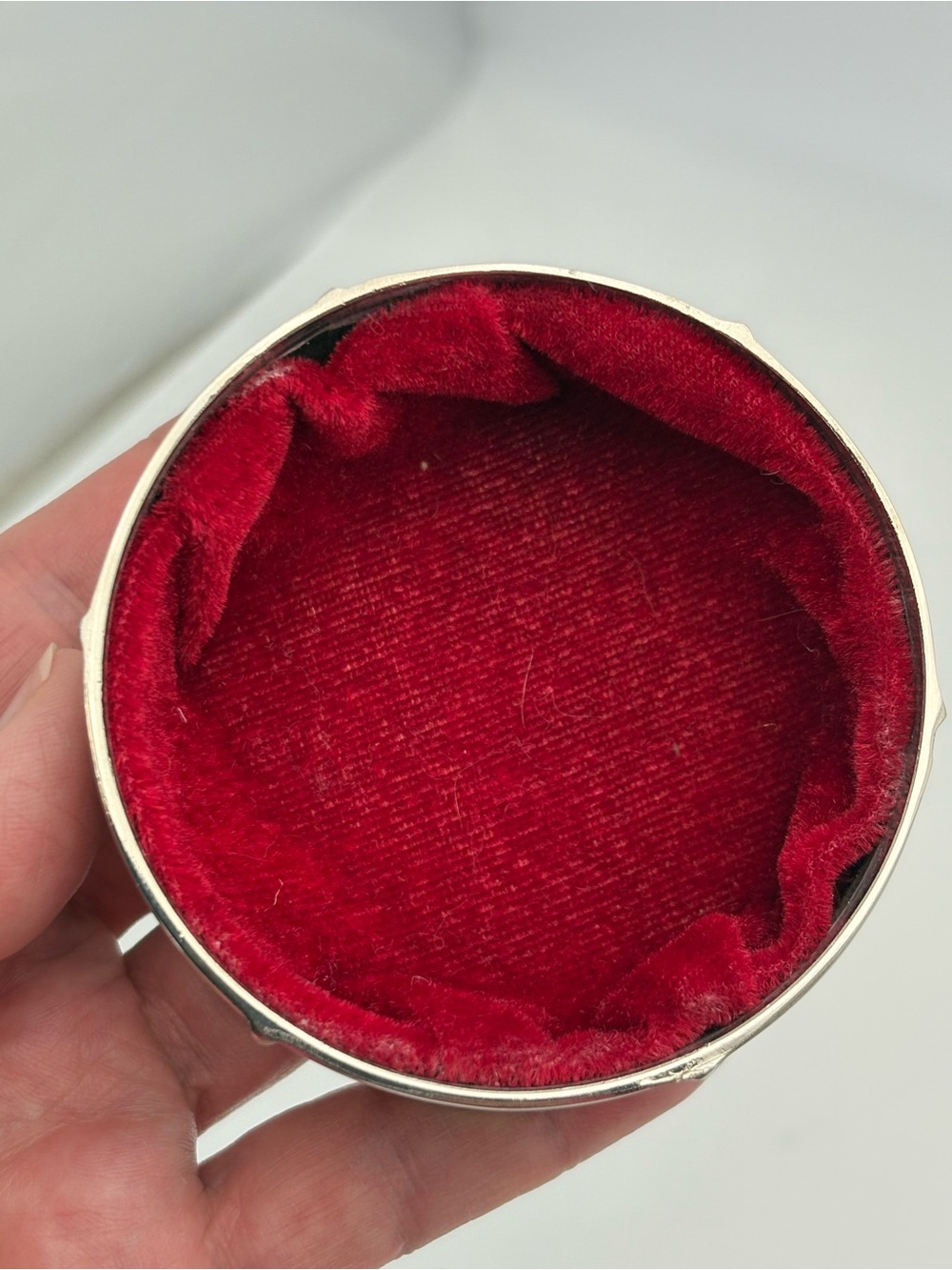 Vintage Silver-Plated Floral Round Box - Silver Rose Accent - Picture 10 of 11